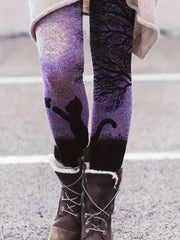 Women's Plus Painting Print High Rise Leggings