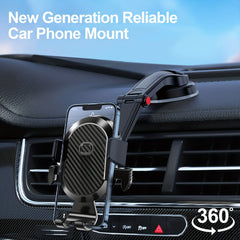 Universal Car Phone Holder with Smart Open and Close Design