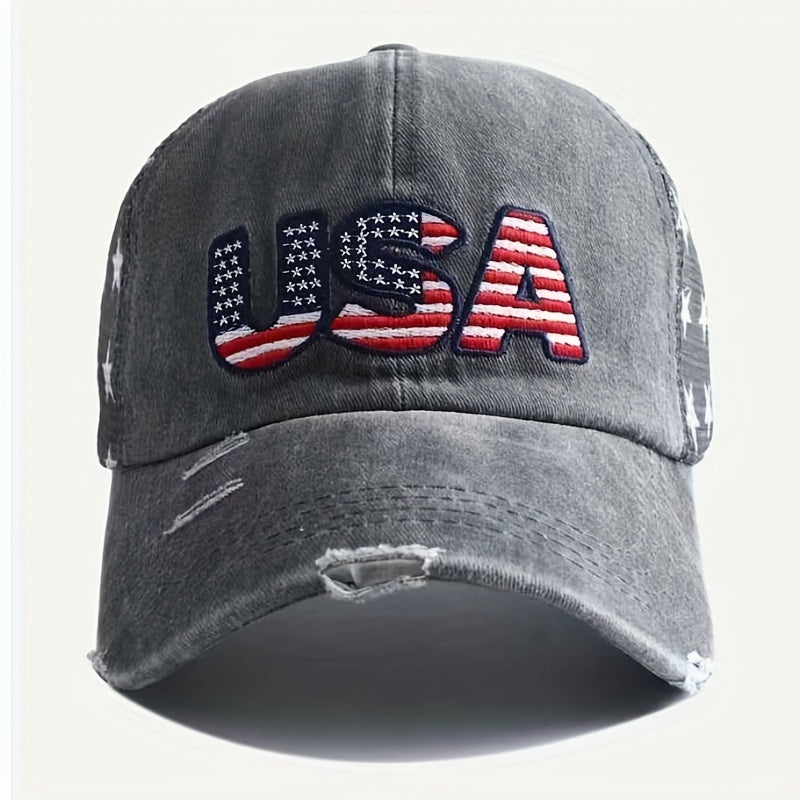 Breathable Mesh Cap Mens Peaked Cap Letter Embroidery Baseball Cap