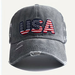 Breathable Mesh Cap Mens Peaked Cap Letter Embroidery Baseball Cap