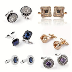 Crystal & Faux Diamond French Cufflinks for Men