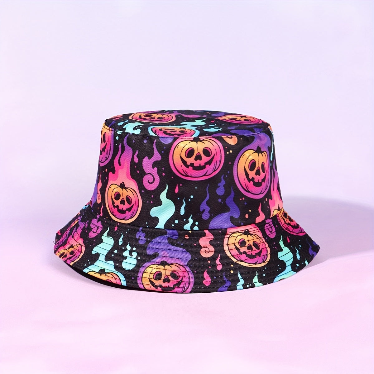 Y2K Halloween Bucket Hat Anime Print Reversible Basin Hat