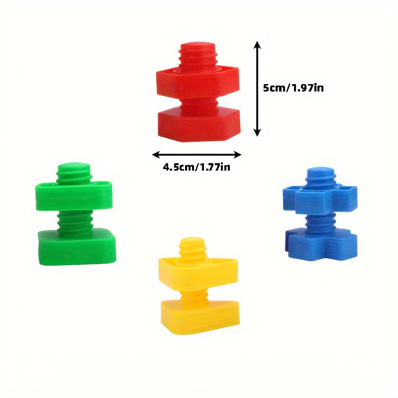 16pc Plastic Screw & Nut Building Blocks Set Puzzle Toy for Kids