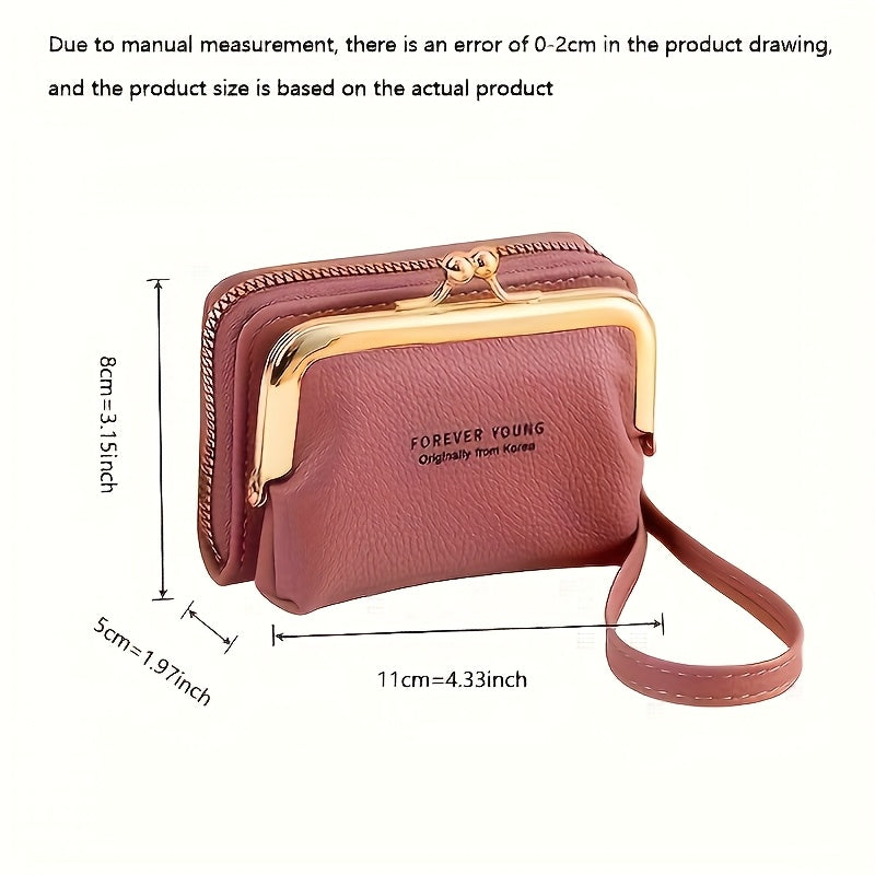 Personalized Grefay Women's Leather Wallet with Detachable Strap & Coin Purse