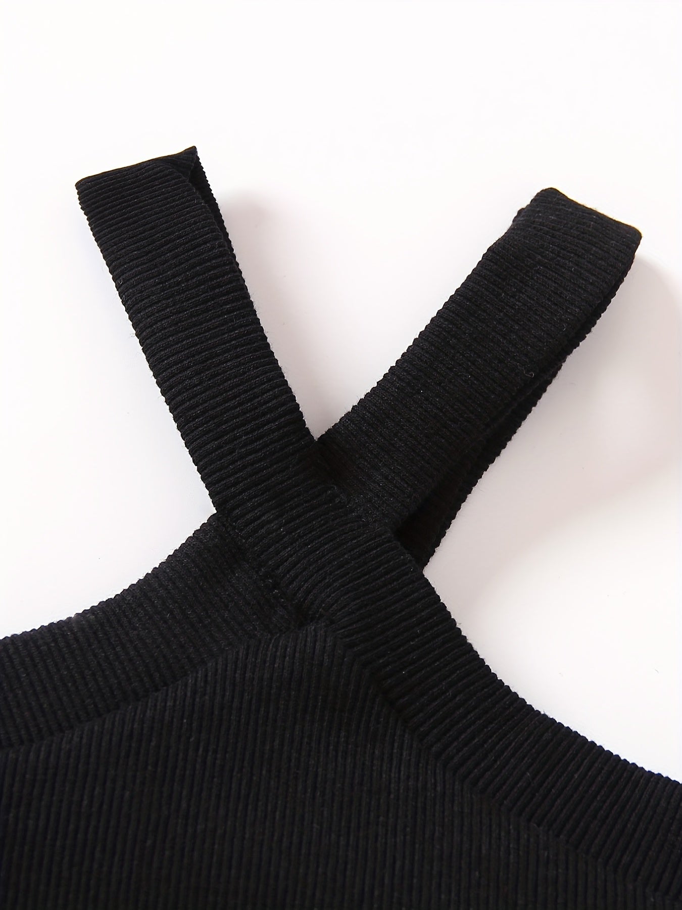 Baby Girls Ribbed Knit Halter Top Crop Vest for 0-3 Years