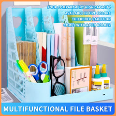 Macaron Desktop Bookshelf A4 File Storage Box Folder Book Stand