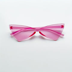 Y2K Triangle Cat Eye Sunglasses Rimless for Beach Party Club