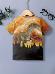 3D Dinosaur & Lightning T-shirt For Boys Short Sleeve Top