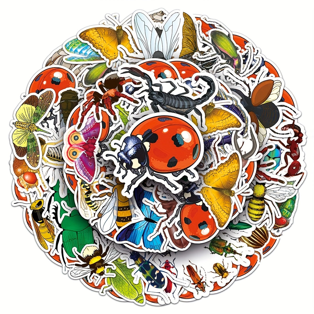 60pcs Insect Animal Waterproof Graffiti Stickers for DIY Phone Luggage