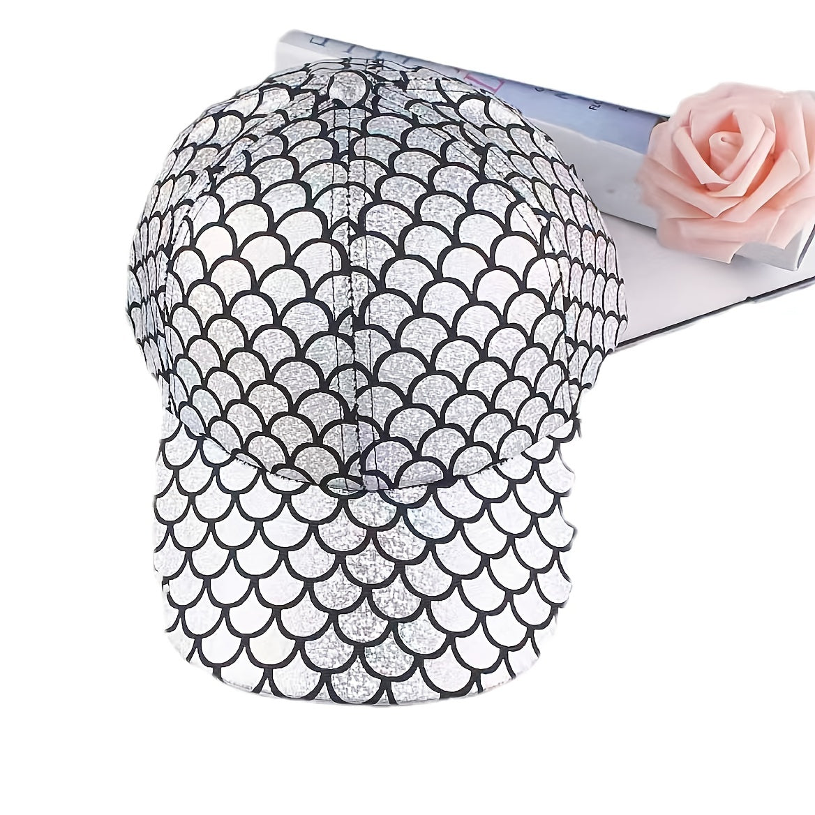 Fish Scales Pattern Baseball Cap Y2K Sparkling Sunscreen Sports Hat