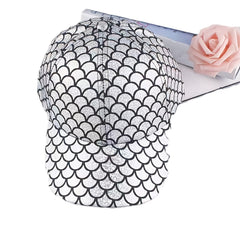 Fish Scales Pattern Baseball Cap Y2K Sparkling Sunscreen Sports Hat