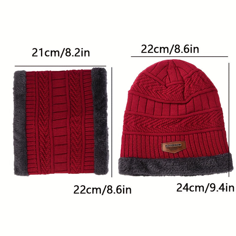 Knitted Beanie With Scarf Warm Neck & Head Cover