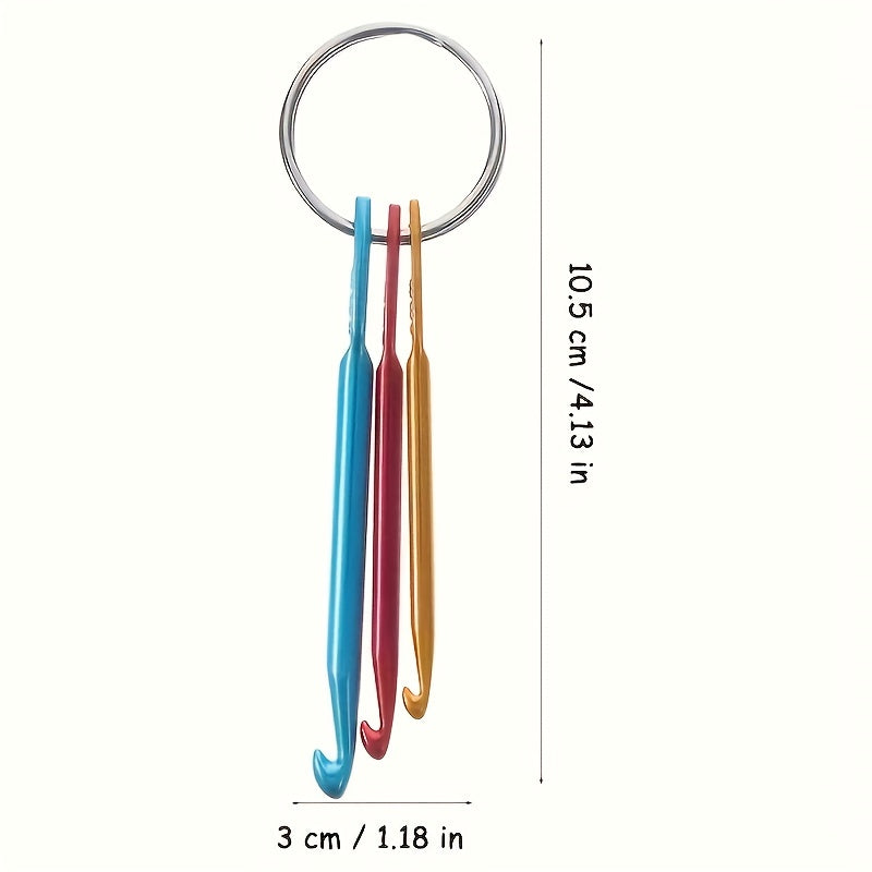 3pcs Aluminum Crochet Hook Set 5mm Yarn Weaving Craft DIY Tool