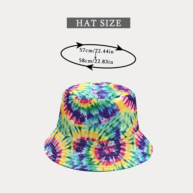 Tie Dye Bucket Hat Printed Hip Hop Unisex Basin Hat Lightweight Sunscreen Fisher