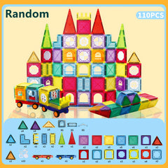 Magnetic Tile Kids Stacking Building Blocks Educational Toys DIY