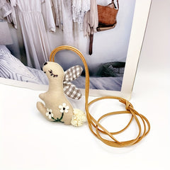 Sweet Style Adjustable Plush Doll Necklace in Beige Khaki