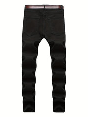 Men's Slim Fit Classic Jeans - Medium Stretch Denim Pants