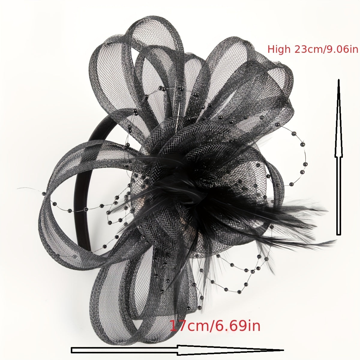 Women Faux Feather Headband Birthday Horse Race Wedding Hat Derbyhat