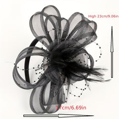 Women Faux Feather Headband Birthday Horse Race Wedding Hat Derbyhat
