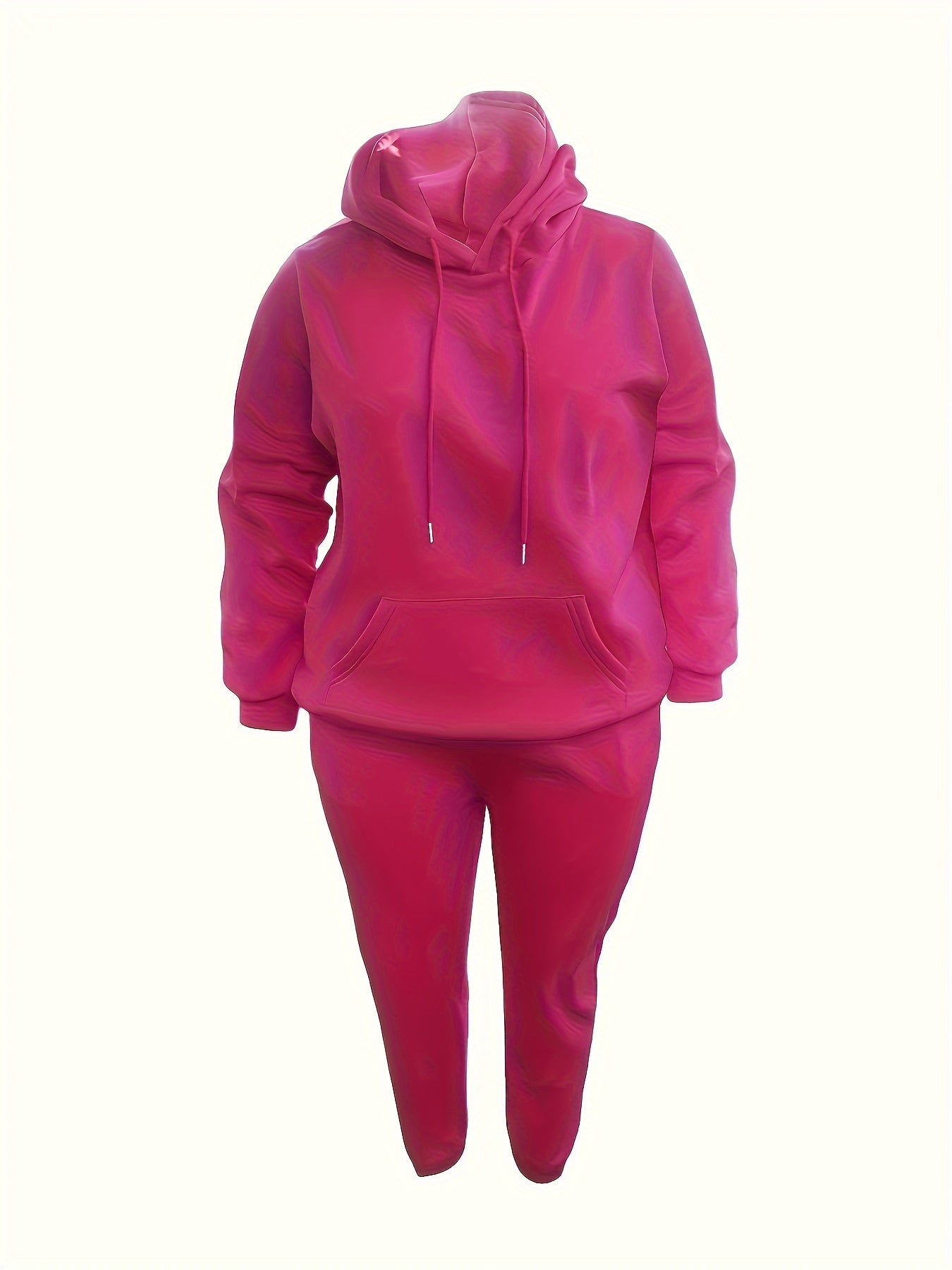 Solid Hooded Sweatshirt & Jogger Sweatpants Set