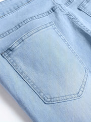 Slim Fit Toy Bear Ripped Jeans Men's Casual Denim Pants