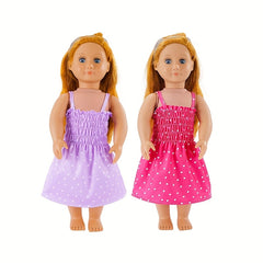 Purple & Pink Polka Dot Tiered Skirt for 17-18 Inch Dolls