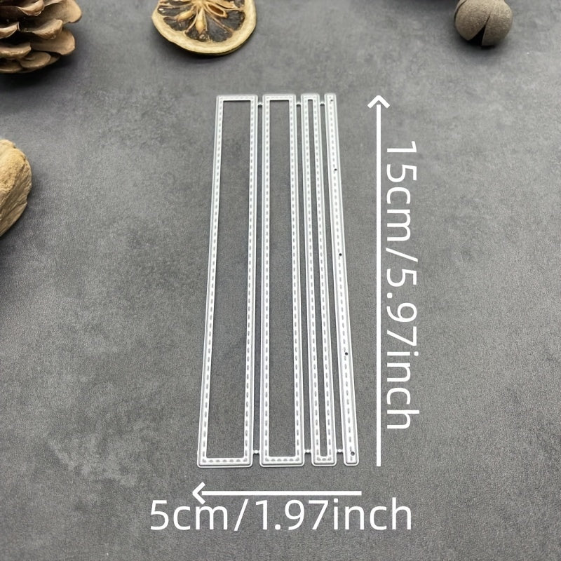 Dotted Rectangle Frame Metal Cutting Dies Stencils DIY Scrapbooking Decor