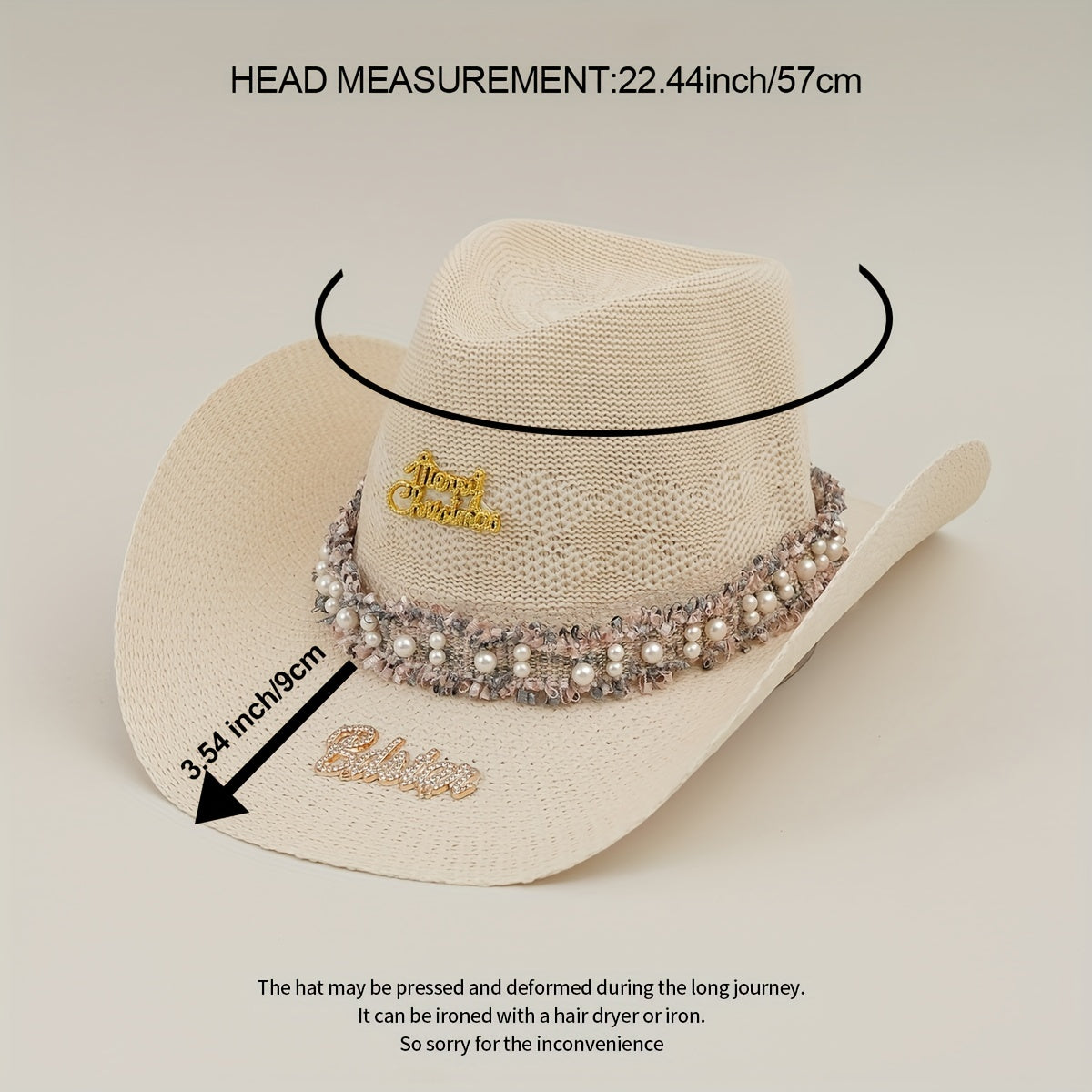 Vintage Faux Pearl Fedora Cap Cowgirl Hat