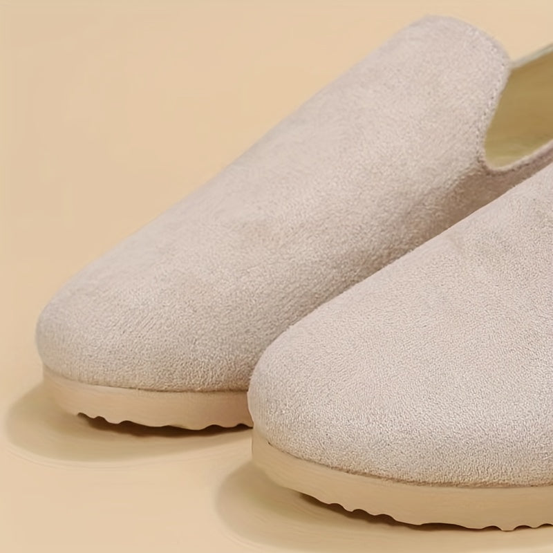 Women's Round Toe Slip On Micro Suede Shoes