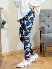 Unicorn Print Skinny Leggings For Girls