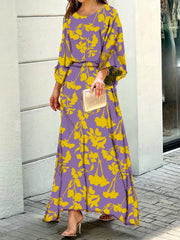 Geometric Print 2pc Skirt Set Maxi Skirt & Top Spring Fall Women's Clothing