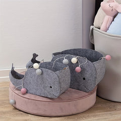 Whale Felt Storage Basket for Sundries, Snacks & Toys