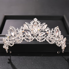 Golden Rhinestone Tiara for Bride - Birthday Princess Crown