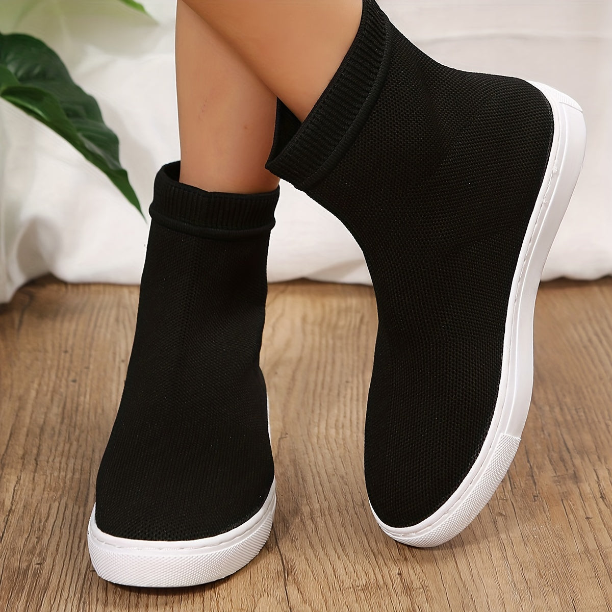 Women's Pull-On Sock Sneakers Breathable Slip-On Comfort Casual Shoes
