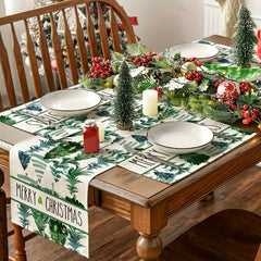 Watercolor Christmas Themed Table Mat Cover