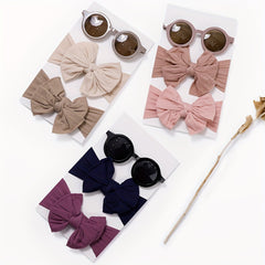 Kids Summer Sunglasses & Bows Headband Set