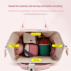 Large Diaper Backpack with Insulated Pocket Pink