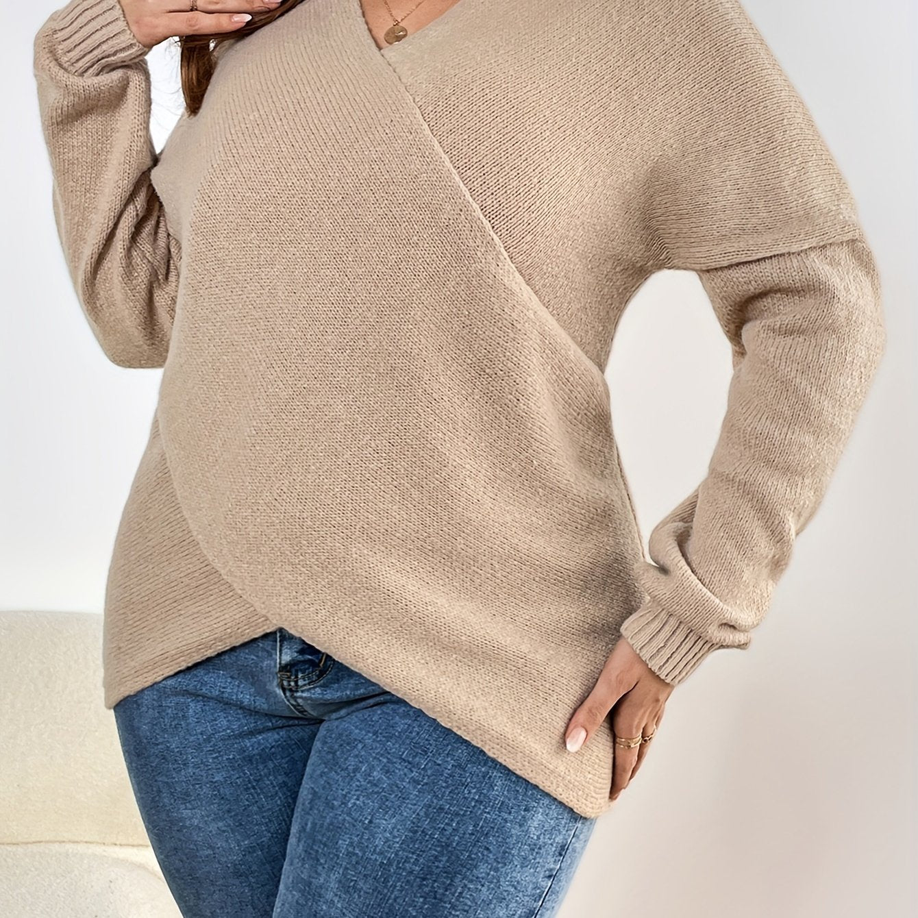 Solid Long Sleeve Casual Sweater
