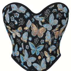 Floral Print Corset Bustier Tummy Control Body Shaper