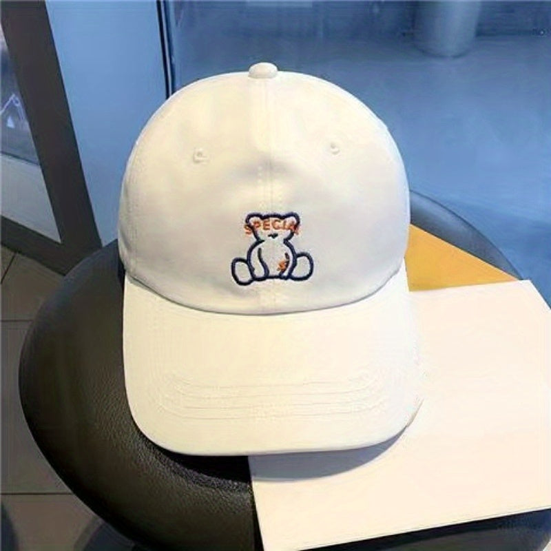 Bear Embroidery Baseball Cap Breathable Dad Hat