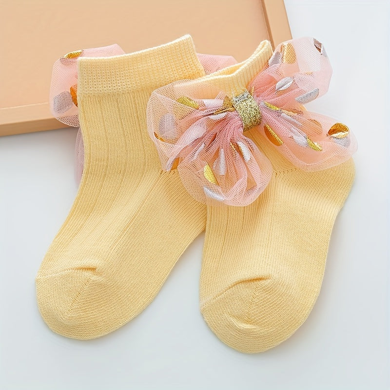 Baby Girls Bow Plain Socks for Infant Newborn Toddlers