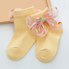 Baby Girls Bow Plain Socks for Infant Newborn Toddlers