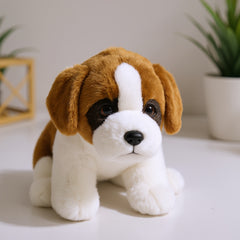 Large St Bernard Plush Dog Toy Soft Realistic Stuffed Animal