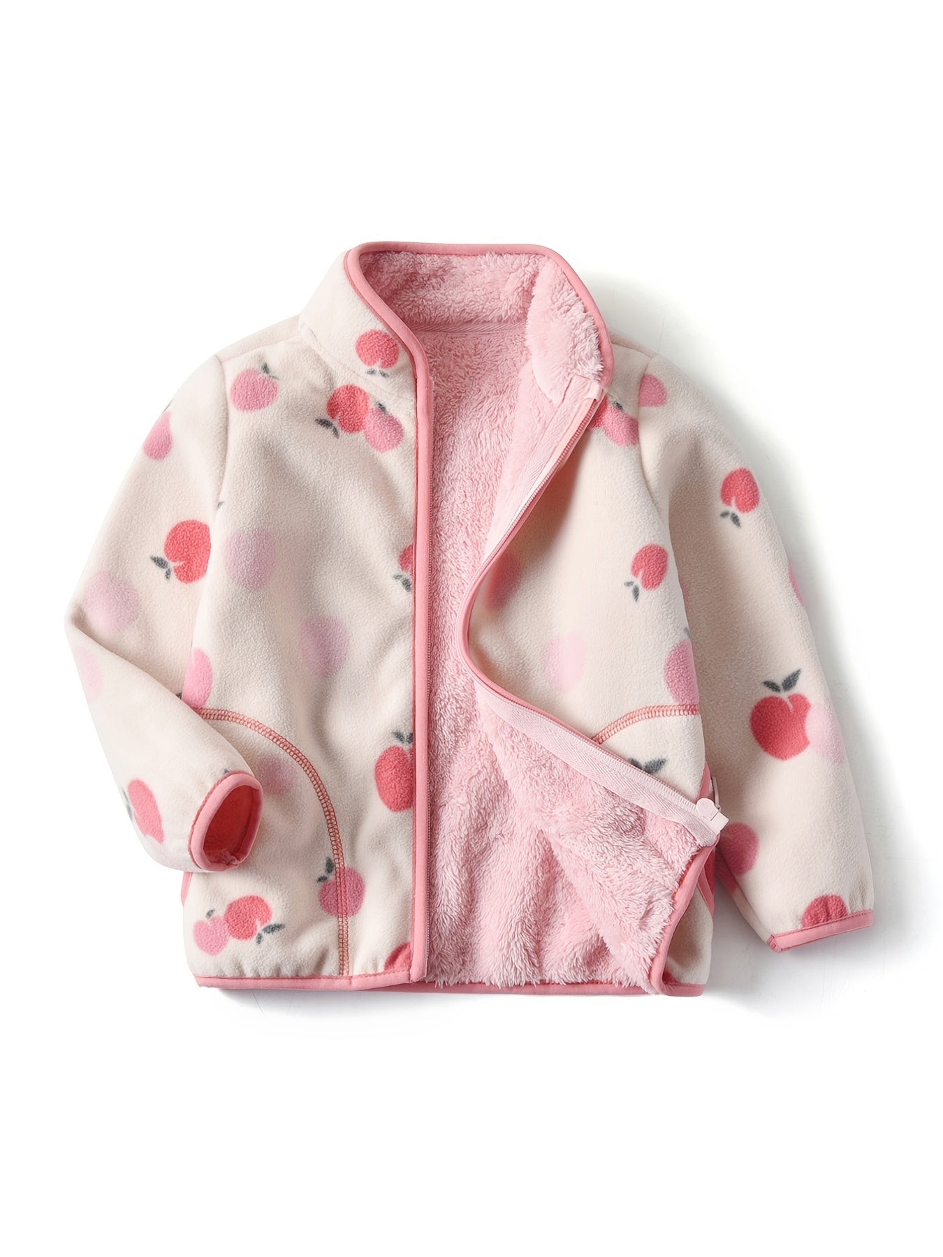 Baby Girls' Fruit Print Fleece Jacket Winter Coat
