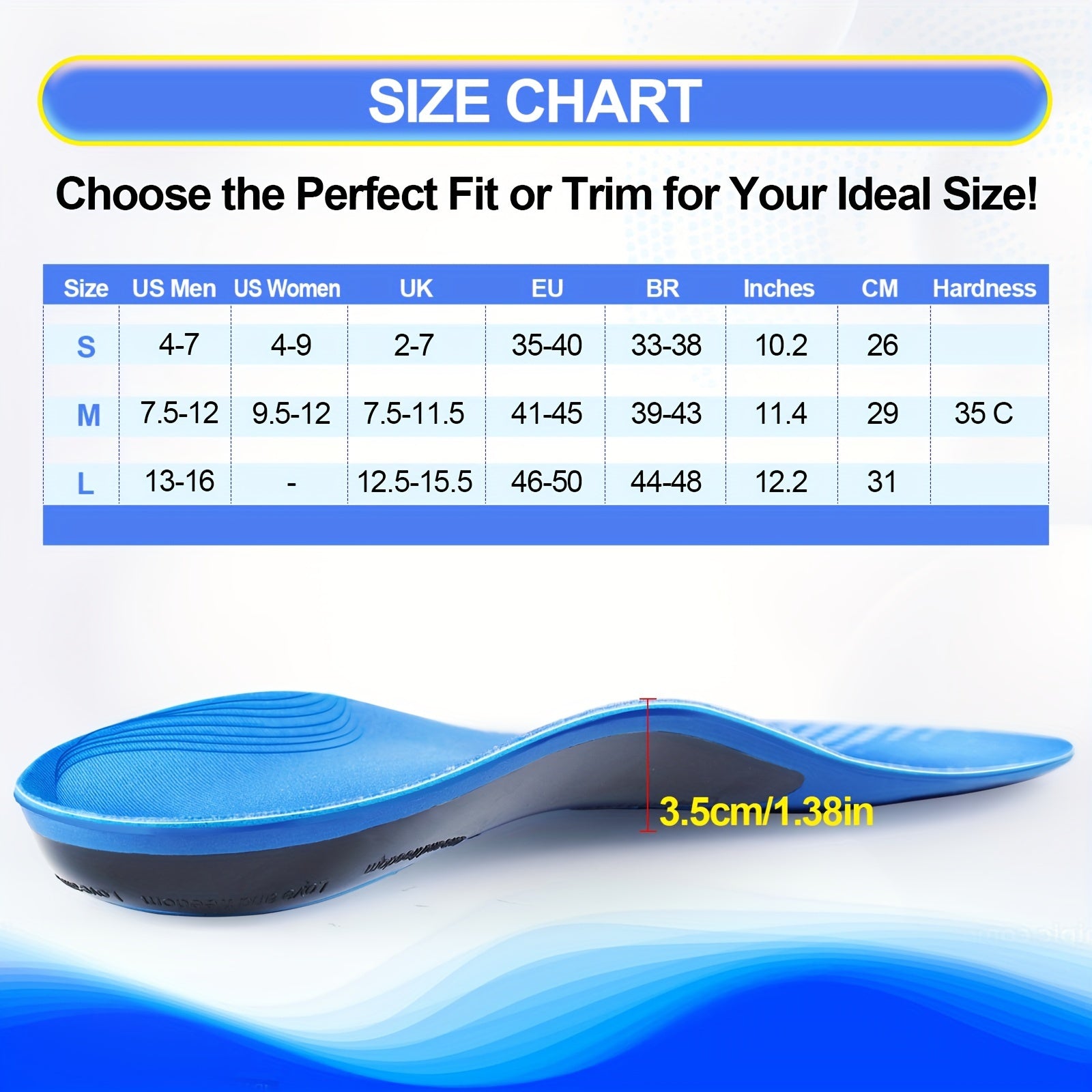 Plantar Fasciitis Arch Support Insoles for Flat Feet