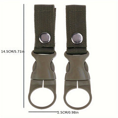 2pcs Backpack Water Bottle Hanging Hooks Fixed Strap