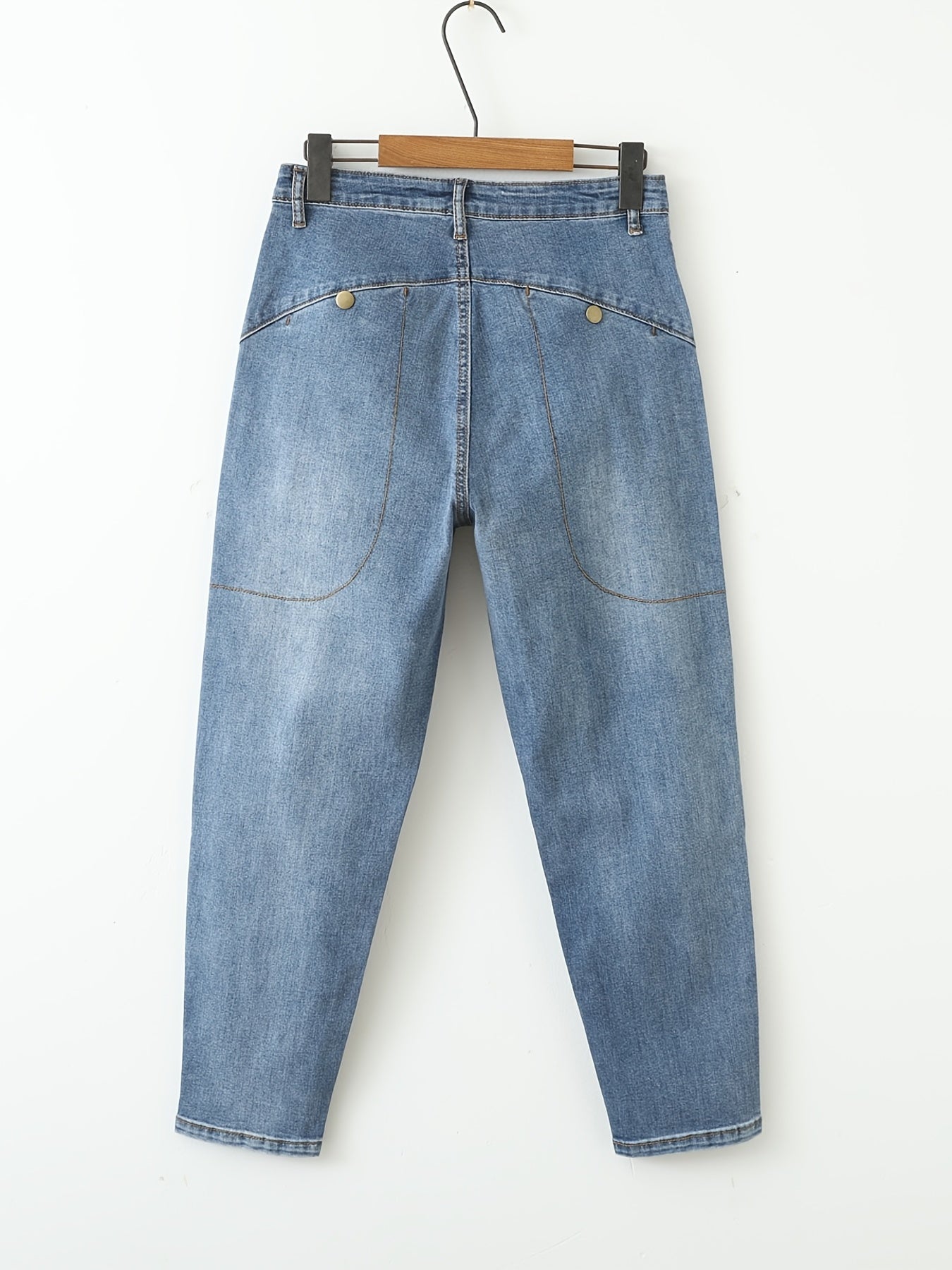 Washed Stretch Denim Jeans Women's Casual Pants