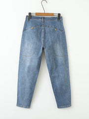 Washed Stretch Denim Jeans Women's Casual Pants
