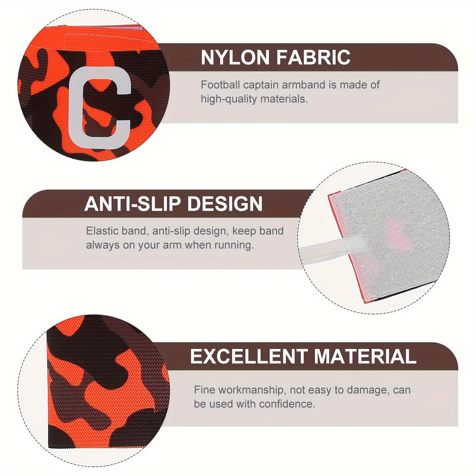 Adjustable Football Captains Armband Elastic Band