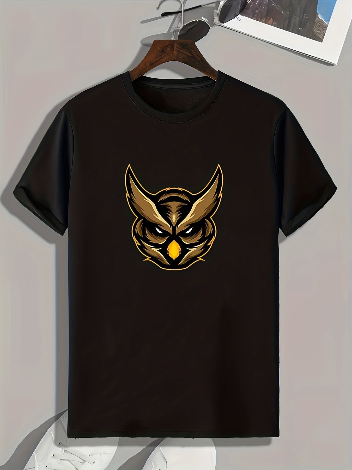 Eagle Head Print Men's Graphic T-shirt for Summer